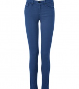Build the foundations of chic spring looks with these tinted blue skinny jeans from Rag & Bone - Five-pocket styling, skinny leg, comfortable mid-rise cut - Form-fitting - Pair with everything from modern knits and ankle boots to feminine tops and heels