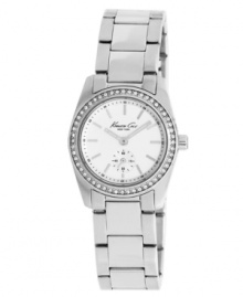 Kenneth Cole New York upgrades the classic steel watch with gorgeous crystal accents for an intriguingly feminine look.