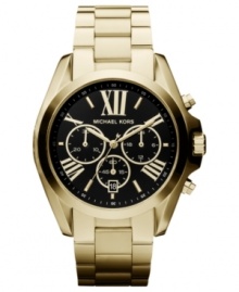 Black and gold creates a luxe timepiece from Michael Kors' Bradshaw collection.