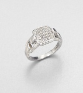 From the Classic Chain Collection. This nature-inspired style from a socially and environmentally responsible brand features brilliant pavé diamonds set in sterling silver with a detailed shank. Diamonds, .32 tcwSterling silverWidth, about .4Imported