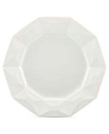 A cut above. The Castle Peak salad plate presents an ultra-modern take on kate spade new york's signature bow motif featuring bold faceted accents in cream-colored stoneware. A cut above. The Castle Peak salad plate presents an ultra-modern take on kate spade new york's signature bow motif featuring bold faceted accents in cream-colored stoneware.