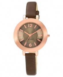 A modern take on the casual leather watch from Nine West.