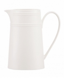 Elegance comes easy with this large pitcher from kate spade new york's Fair Harbor white dinnerware--perfect for iced coffee or tea. Durable stoneware in a milky white hue is half glazed, half matte and totally timeless. Elegance comes easy with this large pitcher from kate spade new york's Fair Harbor white dinnerware--perfect for iced coffee or tea. Durable stoneware in a milky white hue is half glazed, half matte and totally timeless.