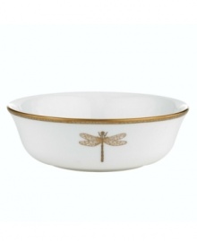Adorned with delicate beetles and dragonflies, this classically shaped fine china all-purpose bowl combines simple elegance with casual style. The gold wing border makes your tabletop shine with elegance while the classic shape and delicate pattern exude style. Adorned with delicate beetles and dragonflies, this classically shaped fine china all-purpose bowl combines simple elegance with casual style. The gold wing border makes your tabletop shine with elegance while the classic shape and delicate pattern exude style.