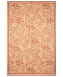 Made for easy living, this Tommy Bahama Decker collection rug offers the right mix of relaxed style and durability. Woven of UV-stabilized polypropylene, the pretty, floral-printed rug shares the look and feel of natural fibers--without the demanding care. Simply hose off for quick cleaning. Made for easy living, this Tommy Bahama Decker collection rug offers the right mix of relaxed style and durability. Woven of UV-stabilized polypropylene, the pretty, floral-printed rug shares the look and feel of natural fibers--without the demanding care. Simply hose off for quick cleaning.