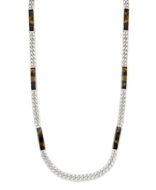 Trending tortoise. Not just for sunglasses anymore, Lauren by Ralph Lauren's chic long necklace features tortoise resin stations on a silver-plated steel chain. Approximate length: 36 inches. Trending tortoise. Not just for sunglasses anymore, Lauren by Ralph Lauren's chic long necklace features tortoise resin stations on a silver-plated steel chain. Approximate length: 36 inches.