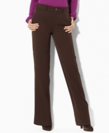 Lauren Ralph Lauren's classic-fitting petite dress pant exudes tailored sophistication in elegant stretch gabardine Lauren Ralph Lauren's classic-fitting petite dress pant exudes tailored sophistication in elegant stretch gabardine