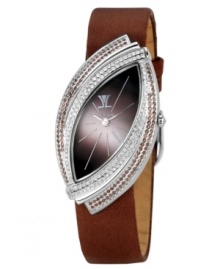 Indulge in the sparkling sophistication and endless elegance of this white and chocolate diamond embellished Time Duo collection watch from Le Vian.