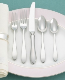 Serenade has simple, unadorned lines letting the high gleam of our 18/10 stainless steel shine through. In a straightforward update of a traditional pattern, petal-shaped handles echo the spoon bowl's pointed tip. Fork and spoon handles are backed with a crease at midline, and hollow-handled knives are balanced by French blade profiles. Martha enjoys this graceful, enduring place settings pattern, which feels substantial and comfortable in the hand. Serenade has simple, unadorned lines letting the high gleam of our 18/10 stainless steel shine through. In a straightforward update of a traditional pattern, petal-shaped handles echo the spoon bowl's pointed tip. Fork and spoon handles are backed with a crease at midline, and hollow-handled knives are balanced by French blade profiles. Martha enjoys this graceful, enduring place settings pattern, which feels substantial and comfortable in the hand.