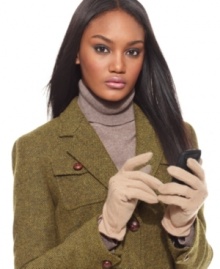 Keep cozy and connected with these warm wool gloves from Lauren by Ralf Lauren that offer a fabulous fit and special touch fingertips for easy access to touchscreen devices. Keep cozy and connected with these warm wool gloves from Lauren by Ralf Lauren that offer a fabulous fit and special touch fingertips for easy access to touchscreen devices.