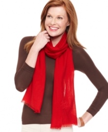Add a festive pop of color to your basic black with this bold beauty from Lauren Ralph Lauren. Made from cozy cashmere with iconic LRL detailing, it's the ideal anytime accessory. Add a festive pop of color to your basic black with this bold beauty from Lauren Ralph Lauren. Made from cozy cashmere with iconic LRL detailing, it's the ideal anytime accessory.