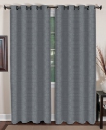 Bring casual sophistication into your room with the Stratton window panel. Featuring a relaxed, linen-like look and unique, square grommets that slide easily onto a decorative rod. Bring casual sophistication into your room with the Stratton window panel. Featuring a relaxed, linen-like look and unique, square grommets that slide easily onto a decorative rod.