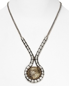 Inject some serious edge into your jewel box with this molten pendant necklace from Low Luv by Erin Wasson, crafted for a tough-chic look from silver plated metal. Inject some serious edge into your jewel box with this molten pendant necklace from Low Luv by Erin Wasson, crafted for a tough-chic look from silver plated metal.