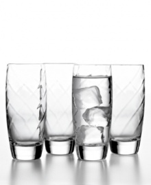 Brilliant by design. Rendered in Luigi Bormioli's proprietary glass formula, Canaletto highball glasses feature a beautiful optic twirl and thick shams boasting extraordinary clarity. Brilliant by design. Rendered in Luigi Bormioli's proprietary glass formula, Canaletto highball glasses feature a beautiful optic twirl and thick shams boasting extraordinary clarity.