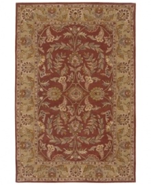 With a modern approach to traditional designs, the India House collection offers beauty to be appreciated for years to come. Meticulous hand-tufting results in truly artful detail. Featuring a lush, exotic floral motif, this rust-colored rug is an exceptional addition to your home. (Clearance) With a modern approach to traditional designs, the India House collection offers beauty to be appreciated for years to come. Meticulous hand-tufting results in truly artful detail. Featuring a lush, exotic floral motif, this rust-colored rug is an exceptional addition to your home. (Clearance)