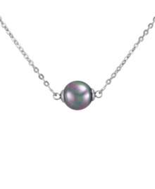 Uniquely understated. Less is more when it comes to making an elegant impression, as exemplified by Majorica's organic man made gray pearl (8 mm) pendant necklace. Set in sterling silver. Approximate length: 16 to 18 inches.