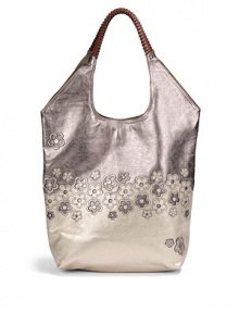 THE LOOKBraided leather shoulder strapsTwo-tone leather with cutout floral designMagnetic top closureOne inside open leather pocketOne inside zip pocket with logo pullInside logo detailTHE MEASUREMENTShoulder straps, 9 drop14½W X 19½H X 3DTHE MATERIALLeatherMicrofiber liningORIGINMade in Italy THE LOOKBraided leather shoulder strapsTwo-tone leather with cutout floral designMagnetic top closureOne inside open leather pocketOne inside zip pocket with logo pullInside logo detailTHE MEASUREMENTShoulder straps, 9 drop14½W X 19½H X 3DTHE MATERIALLeatherMicrofiber liningORIGINMade in Italy
