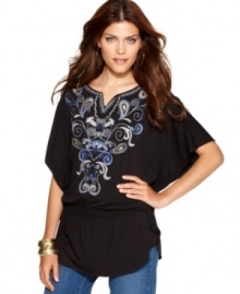 Make yourself comfortable with Style&co.'s casual tunic. Detailed embroidery gives this top an exotic feel!