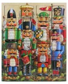 Soldier on through the month of Christmas with the Nutcracker advent calendar from Byers' Choice. Beyond each face and behind each numbered door is a small surprise ready to be discovered.