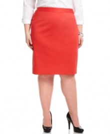 Smarten up your work wardrobe with Charter Club's plus size pencil skirt-- partner it with the latest shirts and blouses.