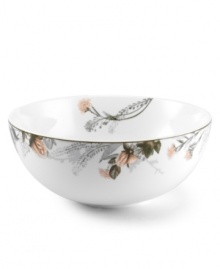 Featuring a subtle pattern of delicately shaded flowers and leaves, Mikasa Cheateau Garden collection has the feel of an antique, hand-tinted black and white image. Made of microwave and dishwasher safe porcelain, the vegetable bowl is durable enough for everyday use and suitably elegant for formal settings. Featuring a subtle pattern of delicately shaded flowers and leaves, Mikasa Cheateau Garden collection has the feel of an antique, hand-tinted black and white image. Made of microwave and dishwasher safe porcelain, the vegetable bowl is durable enough for everyday use and suitably elegant for formal settings.