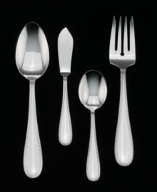 Complete any meal with this beautifully embossed hostess set. Includes a tablespoon, butter knife, sugar spoon and cold meat fork. Complete any meal with this beautifully embossed hostess set. Includes a tablespoon, butter knife, sugar spoon and cold meat fork.