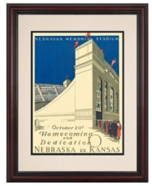 Game day started with a dedication and ended in a dead heat. The Huskers welcomed football fans home to a new stadium in 1923, but neither Nebraska nor Kansas managed to score. Recall the most exciting part of the day with the framed and vividly restored program cover.