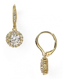 Nadri Framed Round Cubic Zirconia Drop Earrings