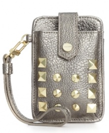 Give your gadget some attitude with this studded PDA case from Steve Madden, featuring a versatile wristlet strap. Slip it in your handbag or wear it on its own, for an edgy way to stay organized. Give your gadget some attitude with this studded PDA case from Steve Madden, featuring a versatile wristlet strap. Slip it in your handbag or wear it on its own, for an edgy way to stay organized.
