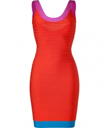 Strike a sultry pose in this perennial favorite cocktail-ready dress from Herv? L?ger, updated this season with a chic colorblock - Scoop neck, sleeveless, bandage style with figure-hugging multi-panels, concealed back zip closure - Extra form-fitting - Style with platform pumps and a statement clutch Strike a sultry pose in this perennial favorite cocktail-ready dress from Herv? L?ger, updated this season with a chic colorblock - Scoop neck, sleeveless, bandage style with figure-hugging multi-panels, concealed back zip closure - Extra form-fitting - Style with platform pumps and a statement clutch
