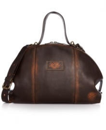 Laid-back with a vintage vibe, this satchel silhouette from Patricia Nash features rich stressed leather, hand-crafted stitching and signature detailing. Plenty of pockets organize the interior, so essentials stay safe and secure. Laid-back with a vintage vibe, this satchel silhouette from Patricia Nash features rich stressed leather, hand-crafted stitching and signature detailing. Plenty of pockets organize the interior, so essentials stay safe and secure.