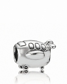 World travelers delight in a sterling silver airplane charm from PANDORA.