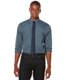 Upgrade your casual blah shirts to a modish style in one of these handsome colored shirts by Perry Ellis.