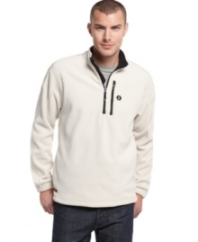 Add a preppy layer to your seasonal look with this quarter-zip jacket from Izod. (Clearance) Add a preppy layer to your seasonal look with this quarter-zip jacket from Izod. (Clearance)