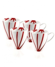Sprinkle your table with vibrant red flowers with light and breezy Pure Red mugs from Mikasa. The classic shape makes this dinnerware and dishes collection ideal for everyday use while the airy, organic design also makes a festive dinner party set. Sprinkle your table with vibrant red flowers with light and breezy Pure Red mugs from Mikasa. The classic shape makes this dinnerware and dishes collection ideal for everyday use while the airy, organic design also makes a festive dinner party set.
