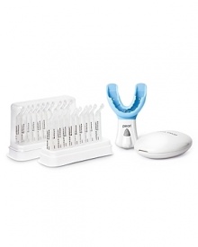 Tanda Pearl™ is a new revolutionary teeth whitening system that uses patented ionic technology to deliver professionally whiter teeth in 5 days and visibly whiter teeth in just 5 minutes. Enamel-safe and easy to use, the Pearl provides total-mouth whitening with no sensitivity or irritation.• Immediately: Teeth are visibly whiter after just one 5-minute treatment.• After 5 days: Professionally whiter teeth, with no sensitivity. Guaranteed fast, safe and highly effective results due to patented ionic technology.• Total-Mouth Whitening: The only system with a double-biting tray to whiten both front and back of all teeth at the same time.• No Sensitivity: Enamel-safe ionic technology provides maximum whitening results without sensitivity or irritation.• Easy to Use: Hands-free mouth-tray device is soft and comfortable.• Reusable: Device lasts up to 50 treatments, with additional booster kits of gel available for a smile boost or regular smile maintenance.• Clean, Fresh Feeling: Treatment effectively kills bacteria, reduces tartar build-up, and fights bad breath. Leaves your mouth feeling fresh, cool and clean.Tanda Pearl Ionic Teeth Whitening System includes: • Pearl mouth-tray device • 20 Ionic whitening gel tubes • Clamshell storage case • User manual• Quick Reference Guide Tanda Pearl™ is a new revolutionary teeth whitening system that uses patented ionic technology to deliver professionally whiter teeth in 5 days and visibly whiter teeth in just 5 minutes. Enamel-safe and easy to use, the Pearl provides total-mouth whitening with no sensitivity or irritation.• Immediately: Teeth are visibly whiter after just one 5-minute treatment.• After 5 days: Professionally whiter teeth, with no sensitivity. Guaranteed fast, safe and highly effective results due to patented ionic technology.• Total-Mouth Whitening: The only system with a double-biting tray to whiten both front and back of all teeth at the same time.• No Sensitivity: Enamel-safe ionic technology provides maximum whitening results without sensitivity or irritation.• Easy to Use: Hands-free mouth-tray device is soft and comfortable.• Reusable: Device lasts up to 50 treatments, with additional booster kits of gel available for a smile boost or regular smile maintenance.• Clean, Fresh Feeling: Treatment effectively kills bacteria, reduces tartar build-up, and fights bad breath. Leaves your mouth feeling fresh, cool and clean.Tanda Pearl Ionic Teeth Whitening System includes: • Pearl mouth-tray device • 20 Ionic whitening gel tubes • Clamshell storage case • User manual• Quick Reference Guide