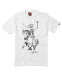 He'll be along for the ride and ready to go in this graphic t-shirt from Quiksilver.