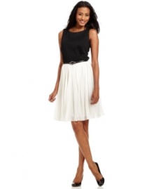 Charter Club's petite dress features a knit bodice and pleated skirt for the chic look of separates in one great dress. Mix in pumps to complete the look. Charter Club's petite dress features a knit bodice and pleated skirt for the chic look of separates in one great dress. Mix in pumps to complete the look.