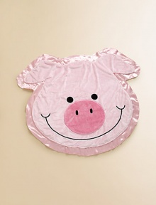 Snuggle up baby in this adorable blanket, made with luxuriously plush minky fabric, trimmed and backed with silky, charmeuse satin, an embroidered cheek-to-cheek smile and a plush embossed ribbon nose.Silky charmeuse satin trimAbout 30 X 36PolyesterMachine washImported Snuggle up baby in this adorable blanket, made with luxuriously plush minky fabric, trimmed and backed with silky, charmeuse satin, an embroidered cheek-to-cheek smile and a plush embossed ribbon nose.Silky charmeuse satin trimAbout 30 X 36PolyesterMachine washImported