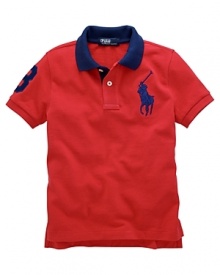 This essential cotton mesh polo gets finished with an embroidered Big Pony and a twill player's 3 for preppy in-the-game style. This essential cotton mesh polo gets finished with an embroidered Big Pony and a twill player's 3 for preppy in-the-game style.