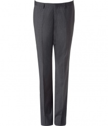 Elegant pants in charcoal wool - Fine pin stripes - Classic and slim fit, visible creases - Narrow waistband with belt loops - Dream pants for business and afterwards - Looks stylish, mature, gentlemanly - Wear with a shirt, cashmere pullover and/or the matching jacket Elegant pants in charcoal wool - Fine pin stripes - Classic and slim fit, visible creases - Narrow waistband with belt loops - Dream pants for business and afterwards - Looks stylish, mature, gentlemanly - Wear with a shirt, cashmere pullover and/or the matching jacket