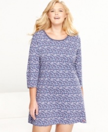 Relax in the pretty prints of Nautica's plus-size Carriage House sleep shirt. Featuring 3/4 length sleeves, this cozy style hits above the knee. Relax in the pretty prints of Nautica's plus-size Carriage House sleep shirt. Featuring 3/4 length sleeves, this cozy style hits above the knee.