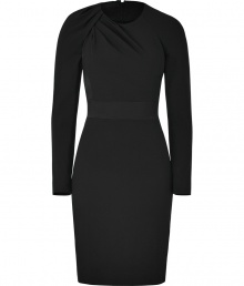 Eye-catching drape detail and fashionable fabric blocking lend this viscose-blend, navy Viktor & Rolf dress its polished chic - Fitted, curve-hugging cut tapers through middle - Round neck and long sleeves - Pencil-style skirt hits above the knee - Contrast panels at waist and sides have a subtle sheen - Zips at back - Ladylike-with-a-twist and perfect for parties, cocktails and dinners - Pair with strappy sandals or platform pumps and a statement clutch Eye-catching drape detail and fashionable fabric blocking lend this viscose-blend, navy Viktor & Rolf dress its polished chic - Fitted, curve-hugging cut tapers through middle - Round neck and long sleeves - Pencil-style skirt hits above the knee - Contrast panels at waist and sides have a subtle sheen - Zips at back - Ladylike-with-a-twist and perfect for parties, cocktails and dinners - Pair with strappy sandals or platform pumps and a statement clutch