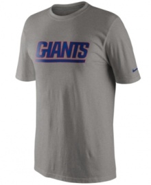 From the pre-game to after-party, show off your New York Giants pride in this NFL football t-shirt from Nike. From the pre-game to after-party, show off your New York Giants pride in this NFL football t-shirt from Nike.