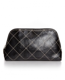 Carry your cosmetics in style with this perfectly polished case that is just the right fit for your handbag. Carry your cosmetics in style with this perfectly polished case that is just the right fit for your handbag.