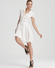 BCBGMAXAZRIA Dress - Eyelet Shirt Dress