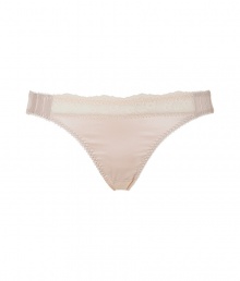 Vintage-inspired styling informs this coquettish thong from Stella McCartney - Lace-detailed waistband and pinktuck detailing at hips- Perfect under any outfit, or pair with a matching bra for stylish lounging Vintage-inspired styling informs this coquettish thong from Stella McCartney - Lace-detailed waistband and pinktuck detailing at hips- Perfect under any outfit, or pair with a matching bra for stylish lounging