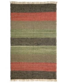 Olé! Spice up your decor with the gorgeously festive style of the Matador rug from St. Croix. Durable leather strips in earthy hues are meticulously hand woven with fine cotton strands, resulting in a beautiful, rustic texture and natural braided pattern that accents even the most eclectic decor.