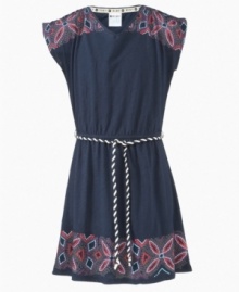 She can stroll the sand in the breezy style of this Roxy Know-It-All dress with a cute accessory rope belt. She can stroll the sand in the breezy style of this Roxy Know-It-All dress with a cute accessory rope belt.