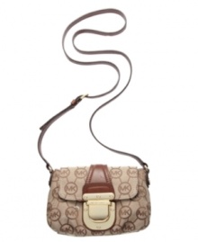 All that glitters is gold: the oversized buckle on this creatively gorgeous handbag is 18K gold, and the luxe monogrammed body finishes the polished look. All that glitters is gold: the oversized buckle on this creatively gorgeous handbag is 18K gold, and the luxe monogrammed body finishes the polished look.